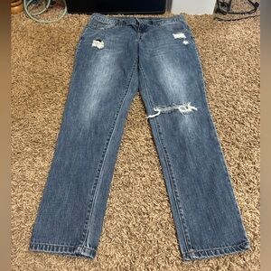 Jessica Simpson Distressed Straight Leg Jeans in Blue